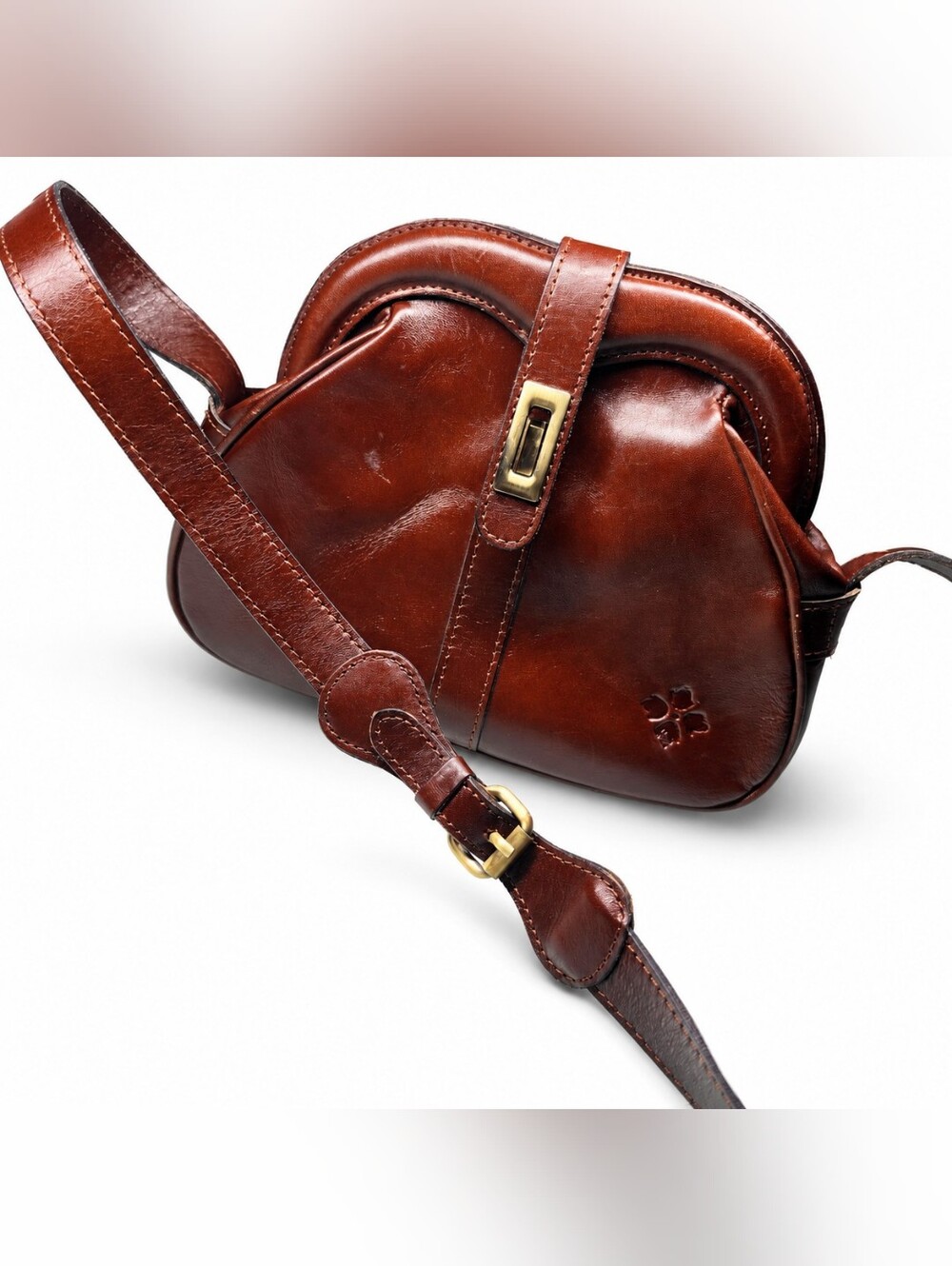 Patricia Nash Florentina Frame Leather Crossbody Bag - Vintage Veg Tanned Leathe